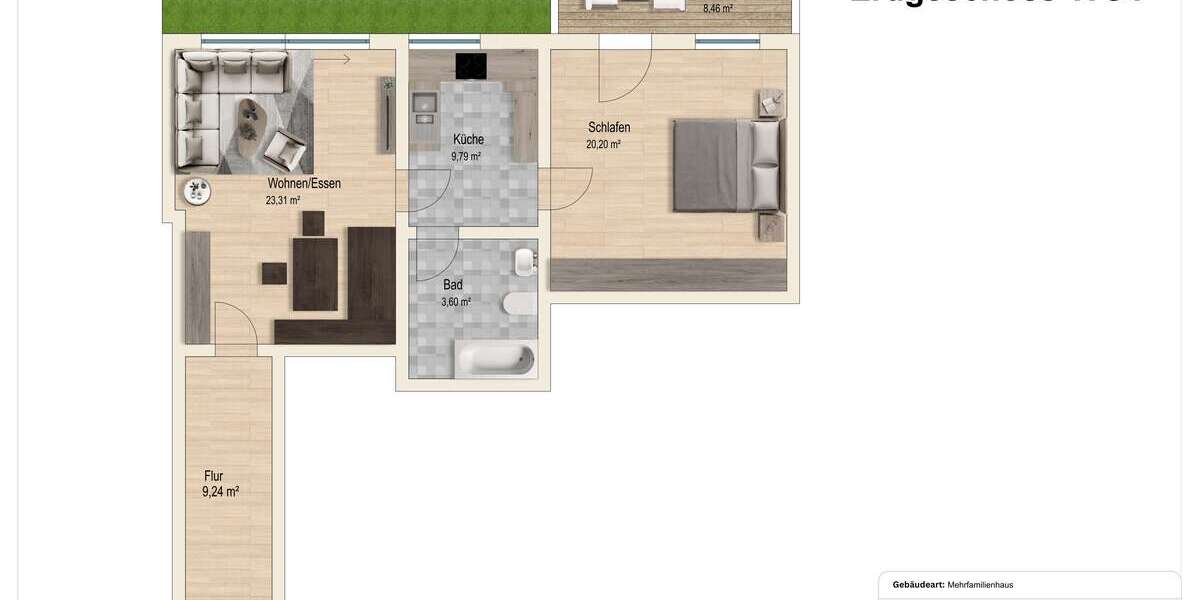 Etagenwohnung Grabenstetten - 2 Zimmer, 72 m&sup2;, 865&euro; | Angebot:27037983